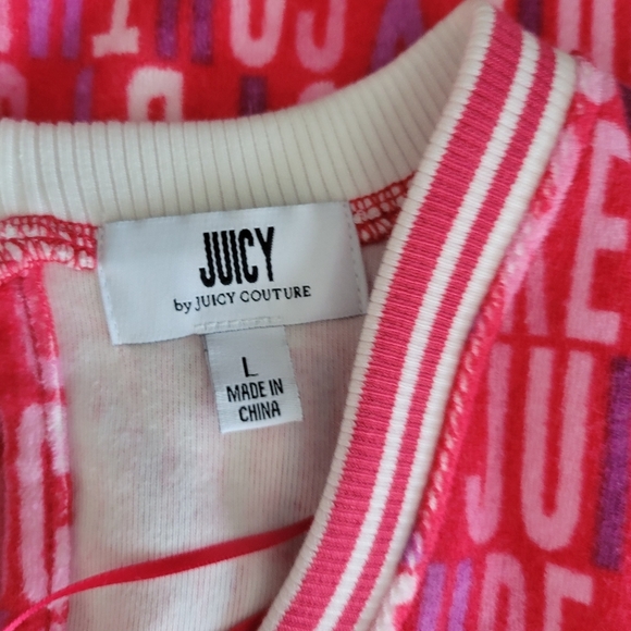 NWOT Juicy By Juicy Couture Towel Terry Sleeveless Romper Logo Print Size L - Picture 9 of 10